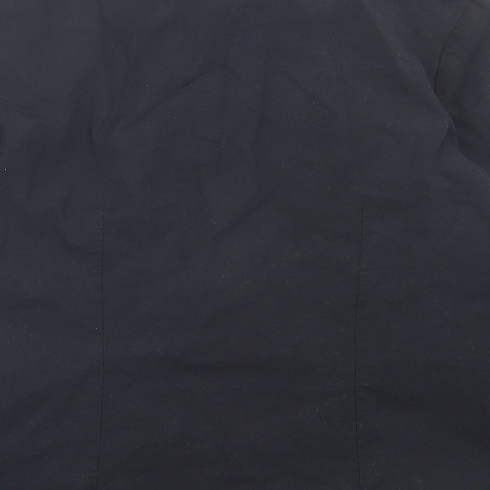 Marks and Spencer Womens Black Cotton Basic Button-Up Size 8 Collared