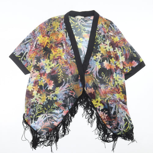 VOULEY VOUS Womens Multicoloured Floral Polyester Jersey Blouse Size L V-Neck