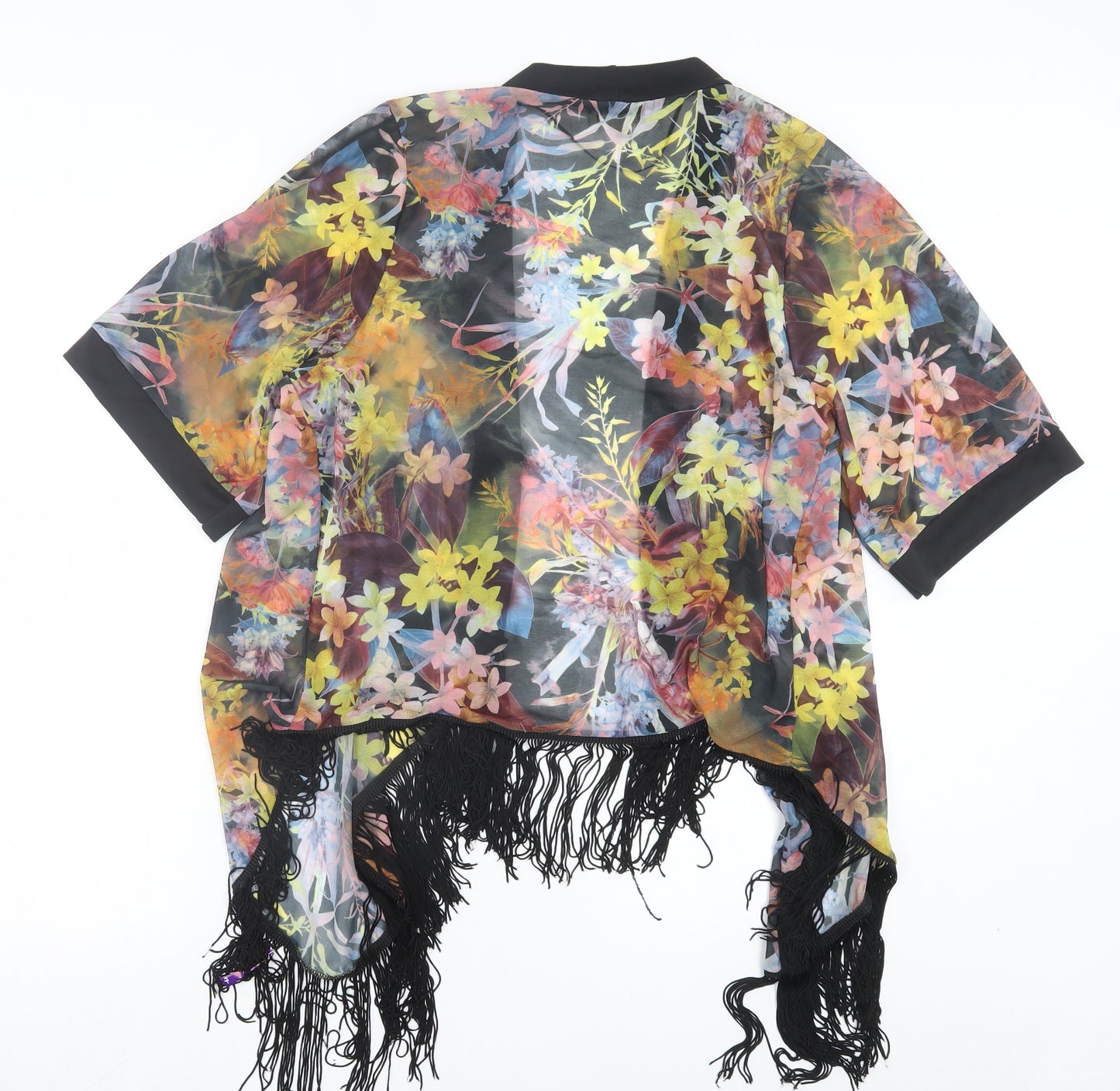 VOULEY VOUS Womens Multicoloured Floral Polyester Jersey Blouse Size L V-Neck