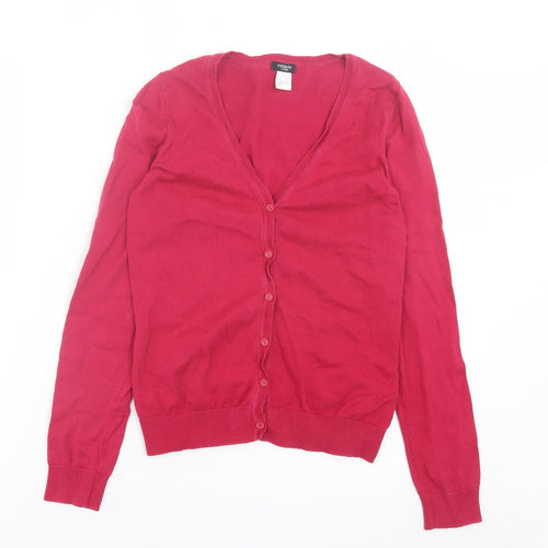 La Redoute Womens Pink V-Neck Cotton Cardigan Jumper Size 6