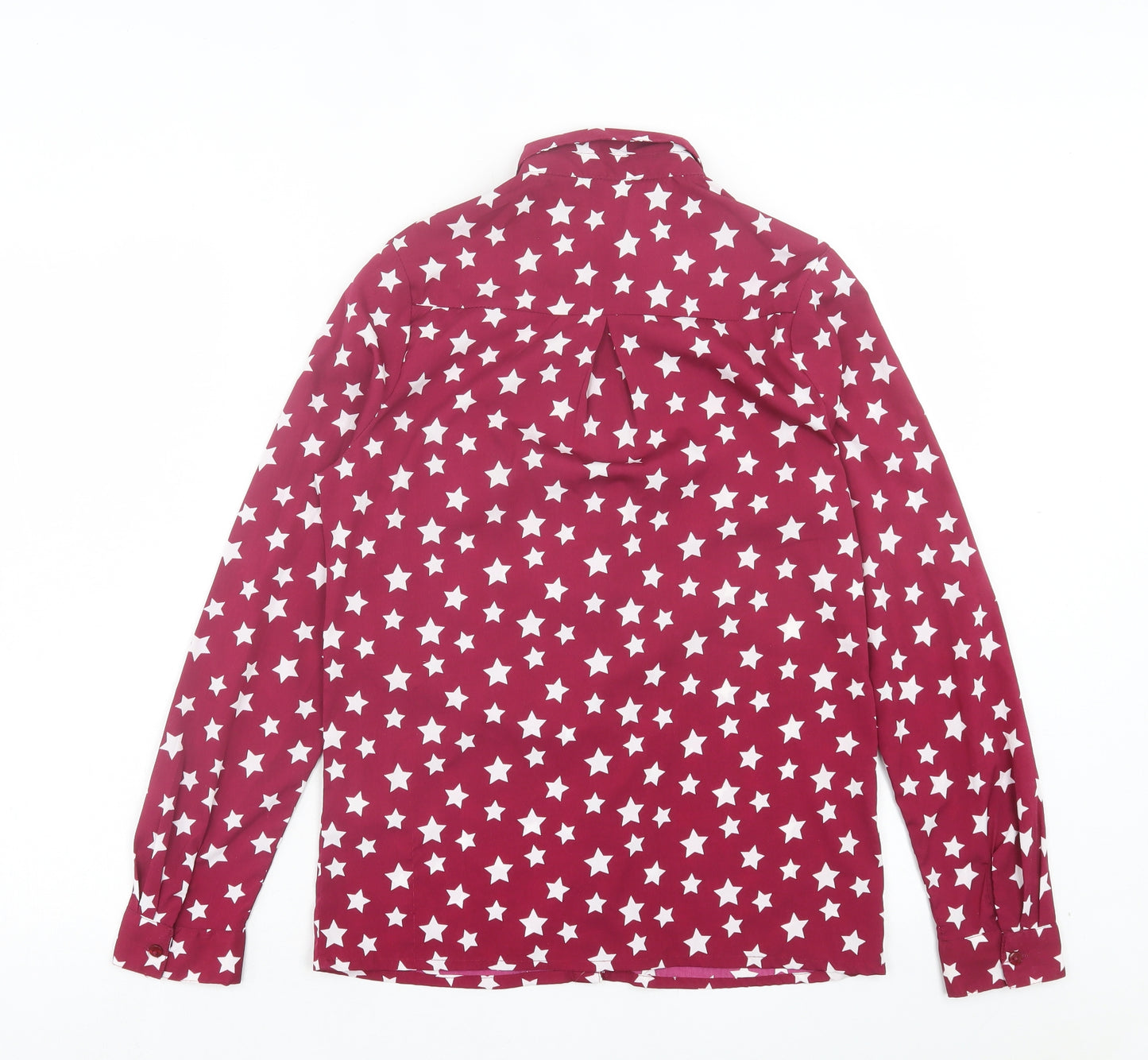 New Look Girls Purple Geometric Polyester Basic Button-Up Size 13 Years Collared Button - Star Pattern