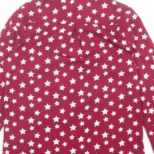 New Look Girls Purple Geometric Polyester Basic Button-Up Size 13 Years Collared Button - Star Pattern