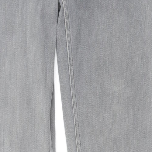 Uniqlo Womens Grey Cotton Skinny Jeans Size 6 L32 in Regular Button