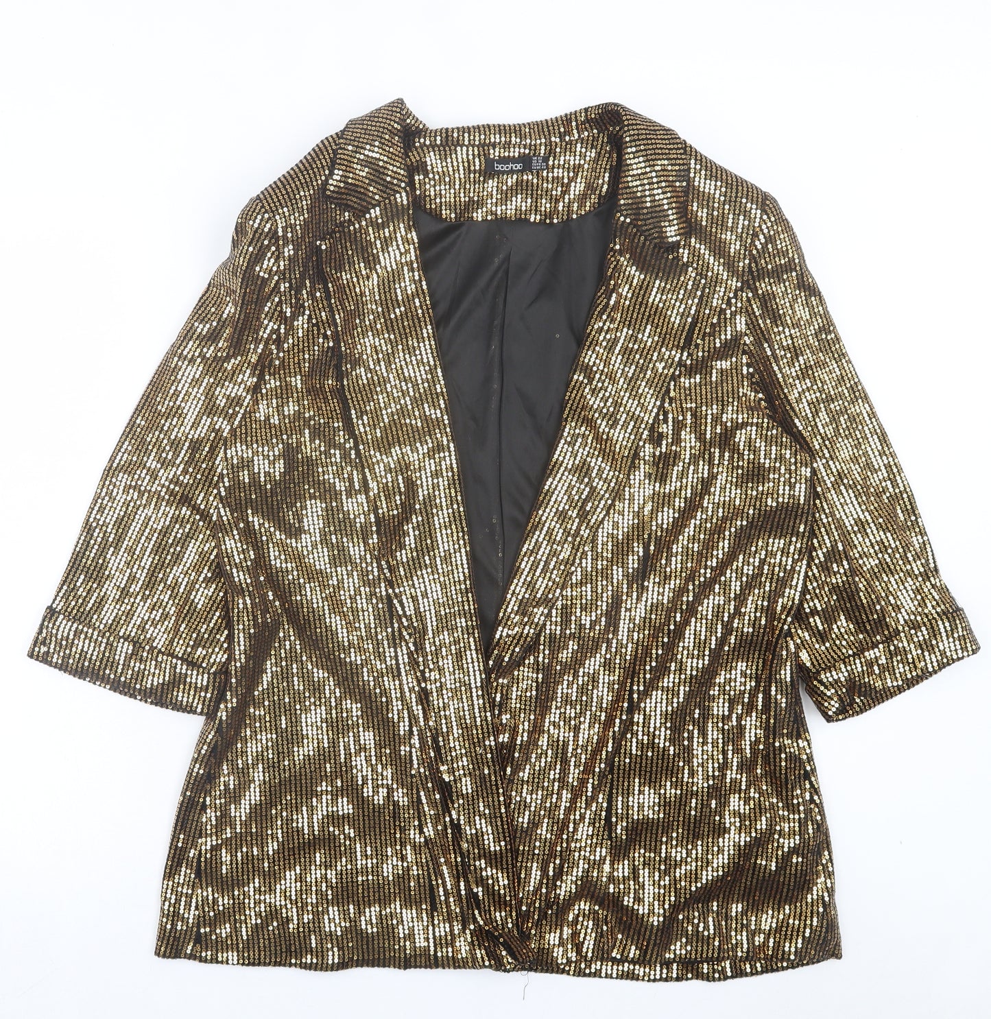 Boohoo Womens Gold Jacket Size 22