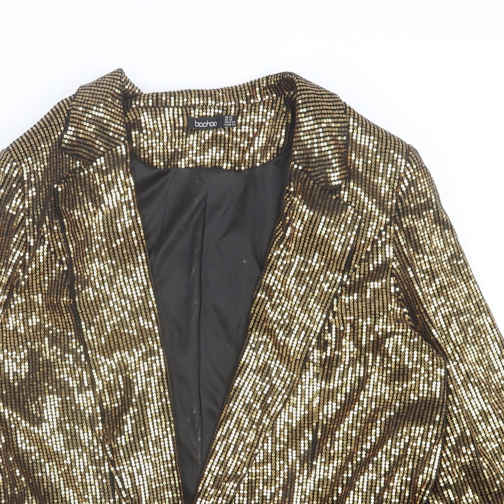 Boohoo Womens Gold Jacket Size 22