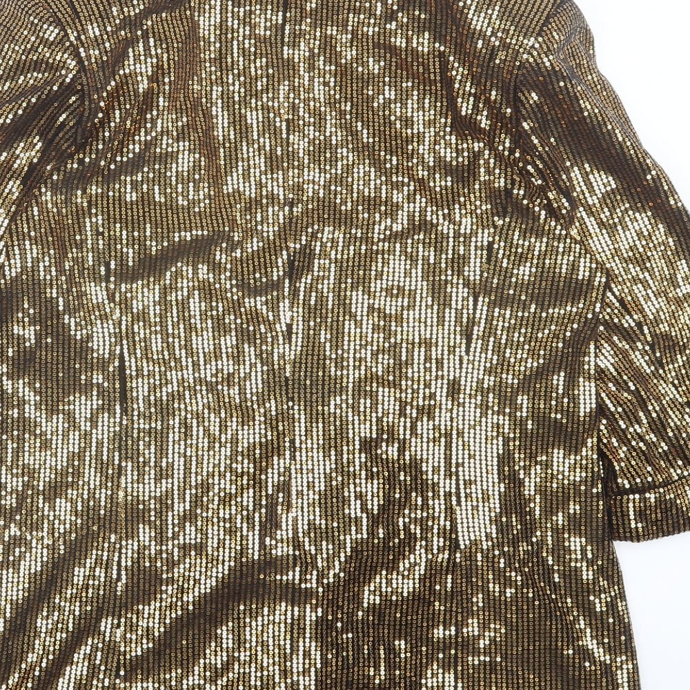 Boohoo Womens Gold Jacket Size 22