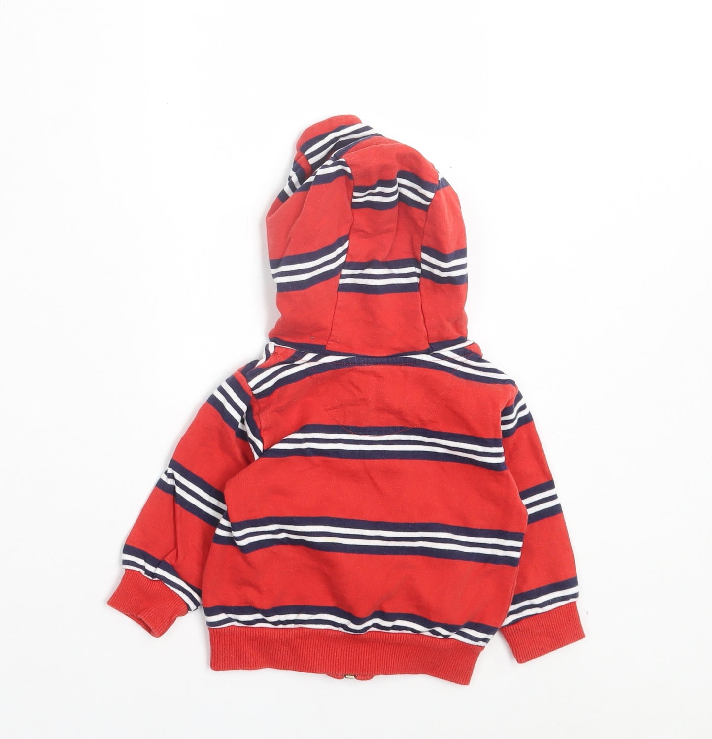 RESERVED Boys Red Striped Cotton Full Zip Jumper Size 0-3 Months Zip