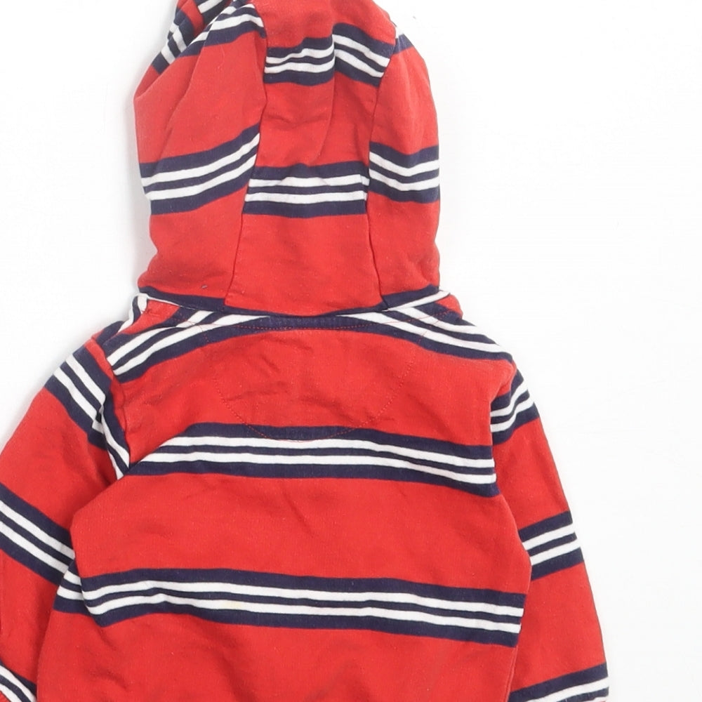 RESERVED Boys Red Striped Cotton Full Zip Jumper Size 0-3 Months Zip