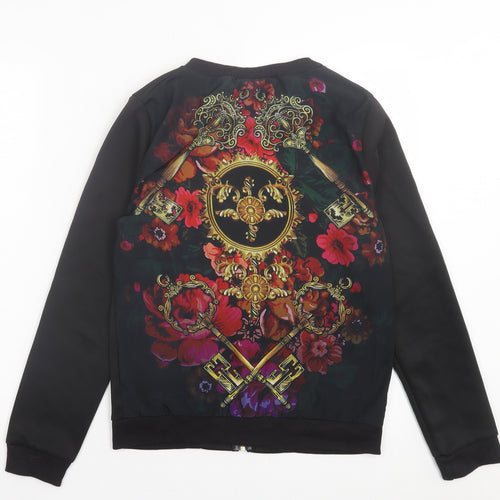 Damned Delux Womens Black Geometric Jacket Size S Zip