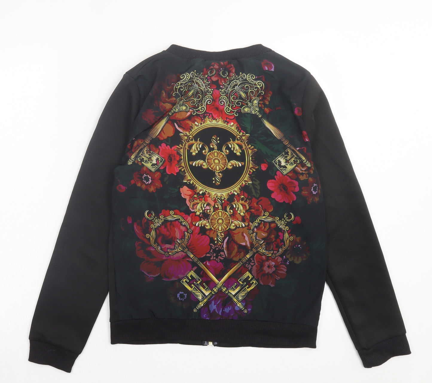 Damned Delux Womens Black Geometric Jacket Size S Zip