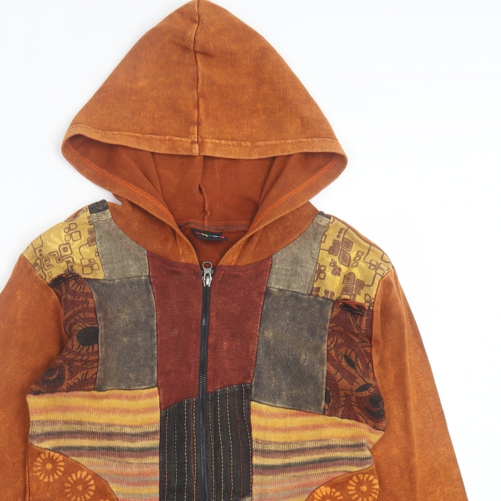 Gringo Womens Multicoloured Geometric Polyester Full Zip Hoodie Size M Zip