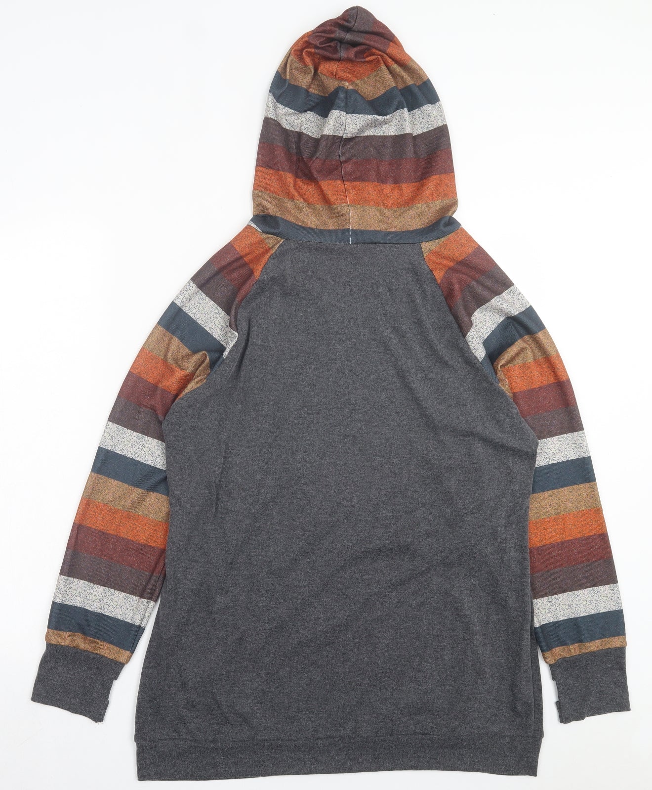 pat pat Womens Multicoloured Striped Cotton Pullover Hoodie Size L Pullover