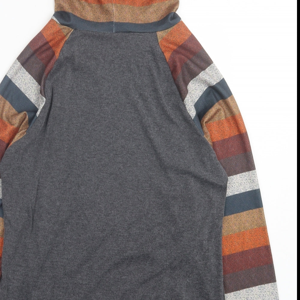 pat pat Womens Multicoloured Striped Cotton Pullover Hoodie Size L Pullover