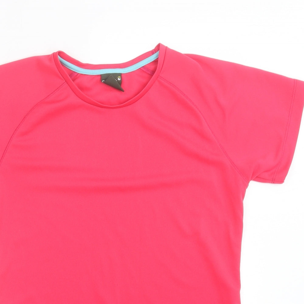 Gelert Womens Pink Polyester Basic T-Shirt Size 12 Crew Neck Pullover