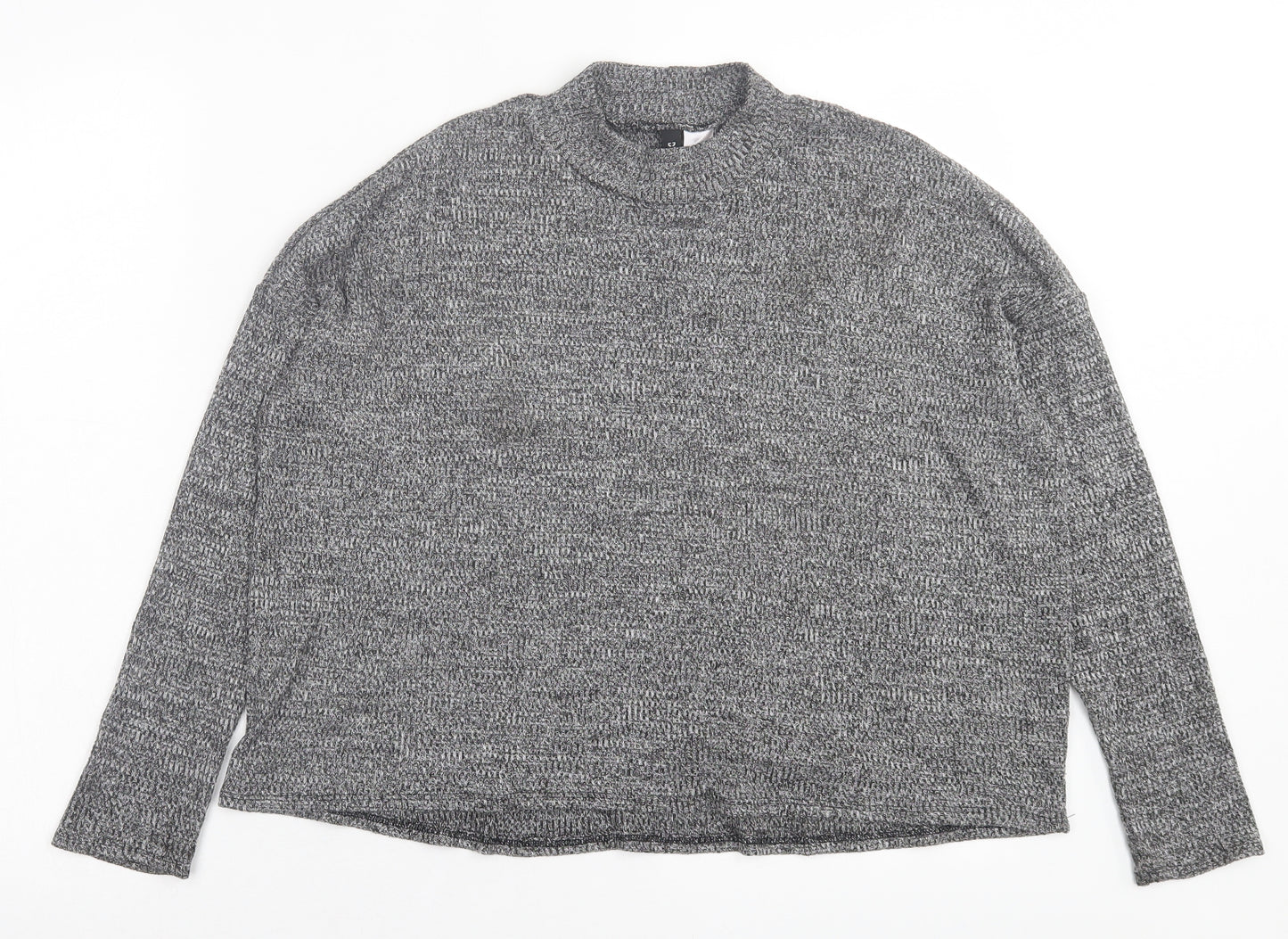 H&M Womens Grey Round Neck Polyester Pullover Jumper Size M