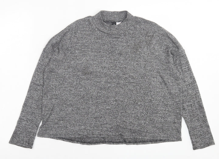 H&M Womens Grey Round Neck Polyester Pullover Jumper Size M
