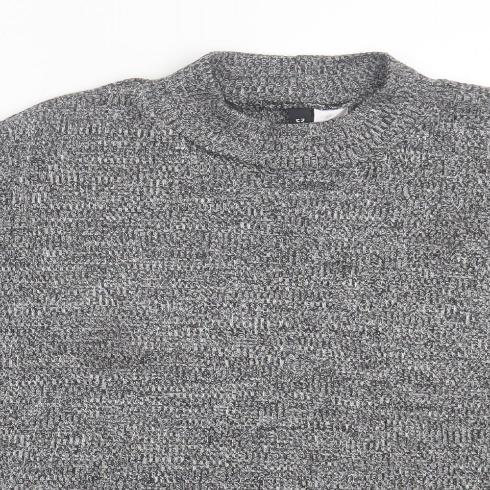 H&M Womens Grey Round Neck Polyester Pullover Jumper Size M