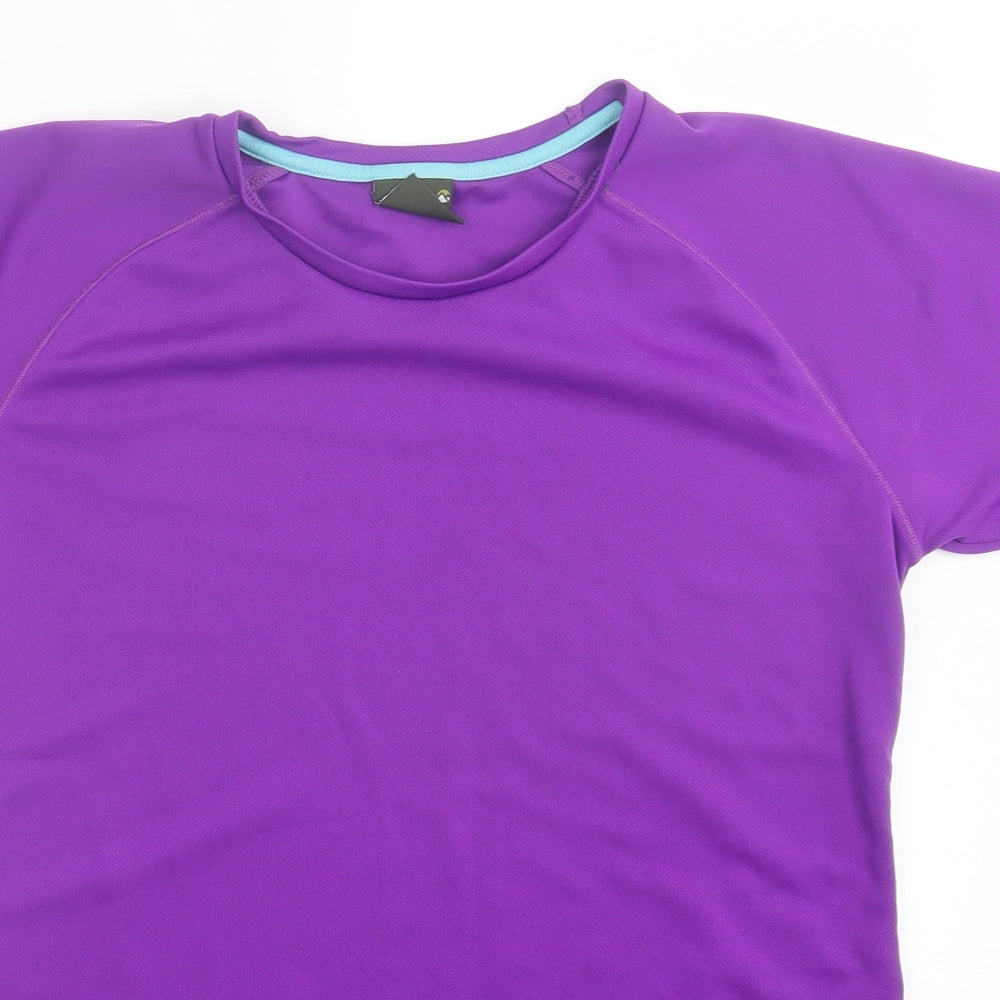 Gelert Womens Purple Polyester Basic T-Shirt Size 12 Crew Neck Pullover