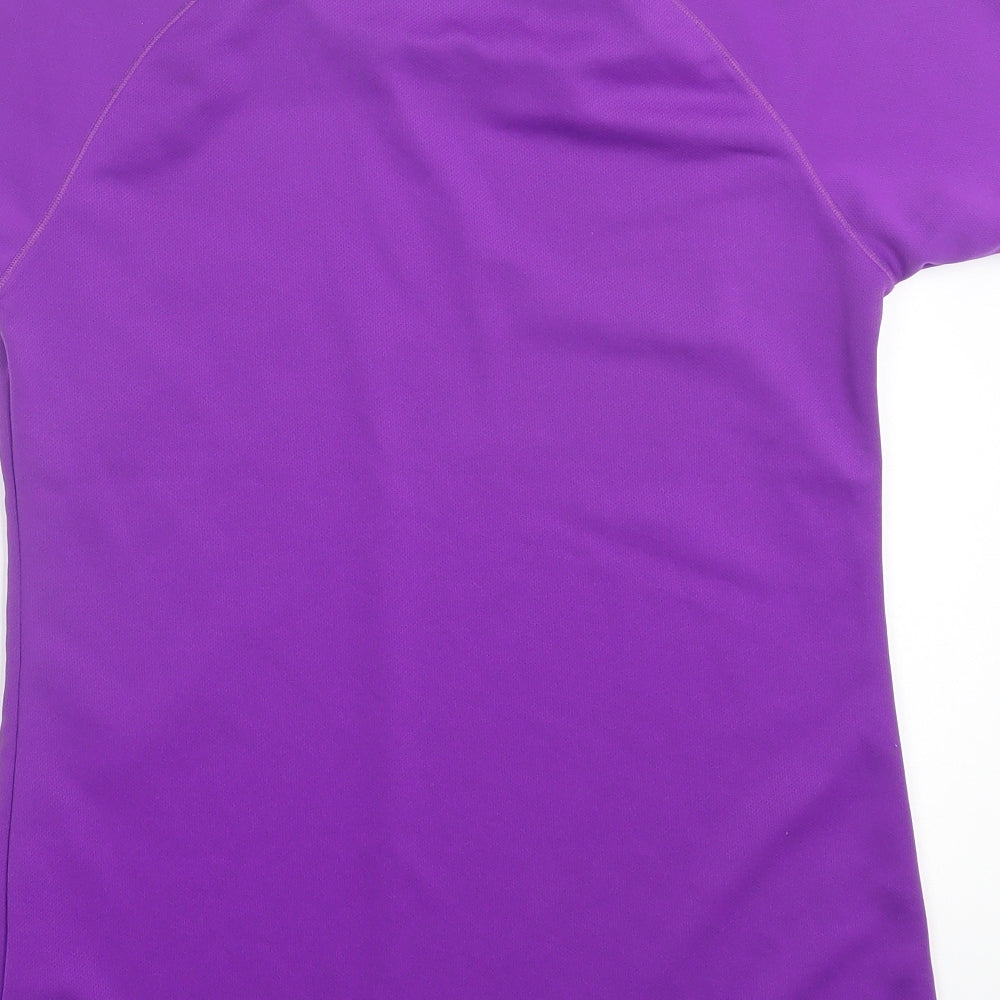 Gelert Womens Purple Polyester Basic T-Shirt Size 12 Crew Neck Pullover