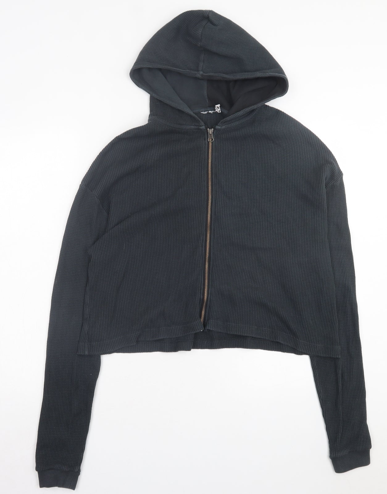 ASOS Womens Grey Polyester Full Zip Hoodie Size 12 Zip