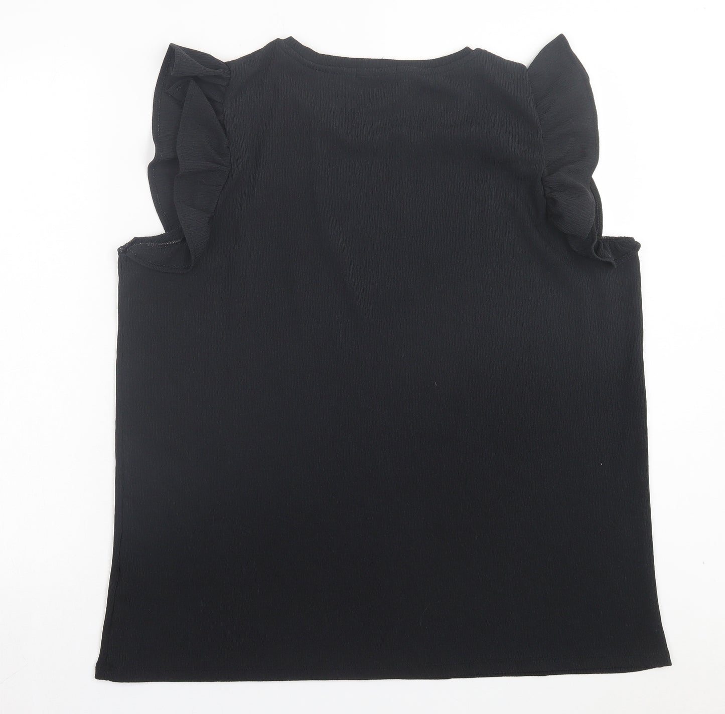 Papaya Womens Black Polyester Basic T-Shirt Size 20 Crew Neck