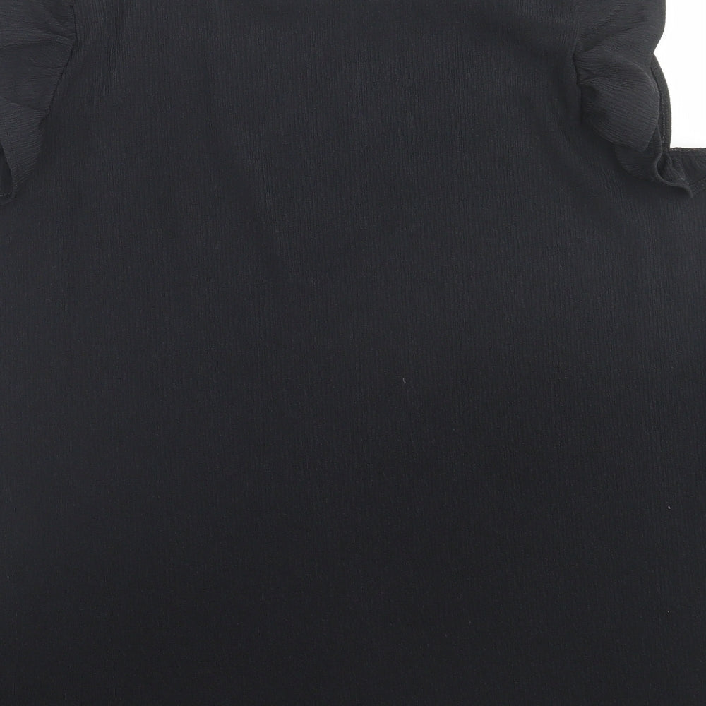 Papaya Womens Black Polyester Basic T-Shirt Size 20 Crew Neck