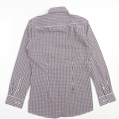 NEXT Mens Red Plaid Cotton Button-Up Size 14.5 Collared Button