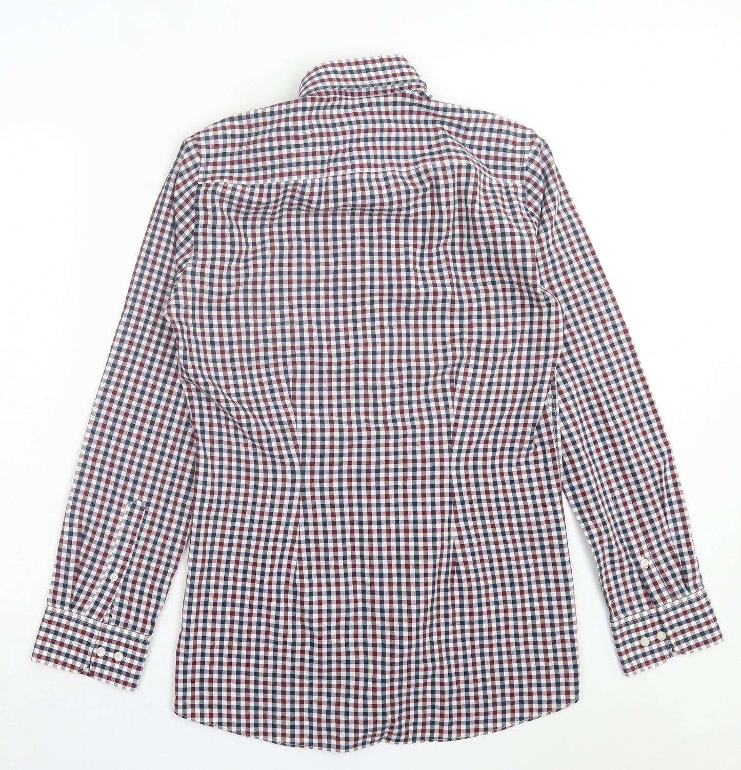 NEXT Mens Red Plaid Cotton Button-Up Size 14.5 Collared Button