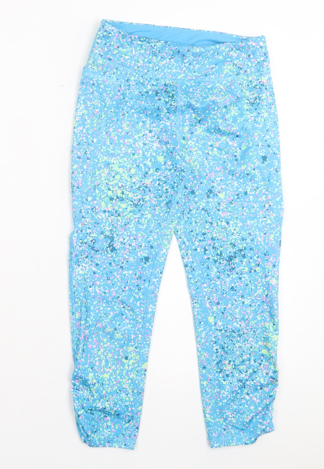 Tek Gear Girls Blue Geometric Polyester Capri Trousers Size 10-11 Years Regular Pullover