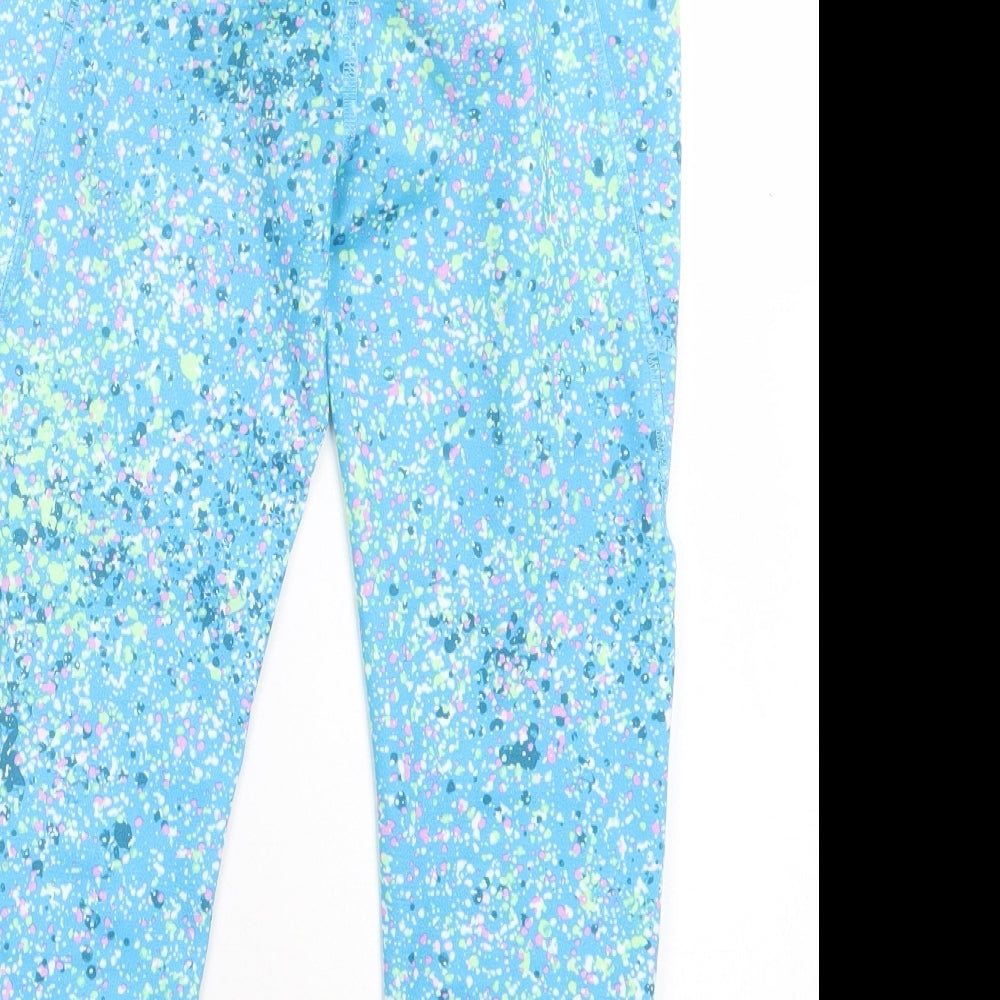 Tek Gear Girls Blue Geometric Polyester Capri Trousers Size 10-11 Years Regular Pullover