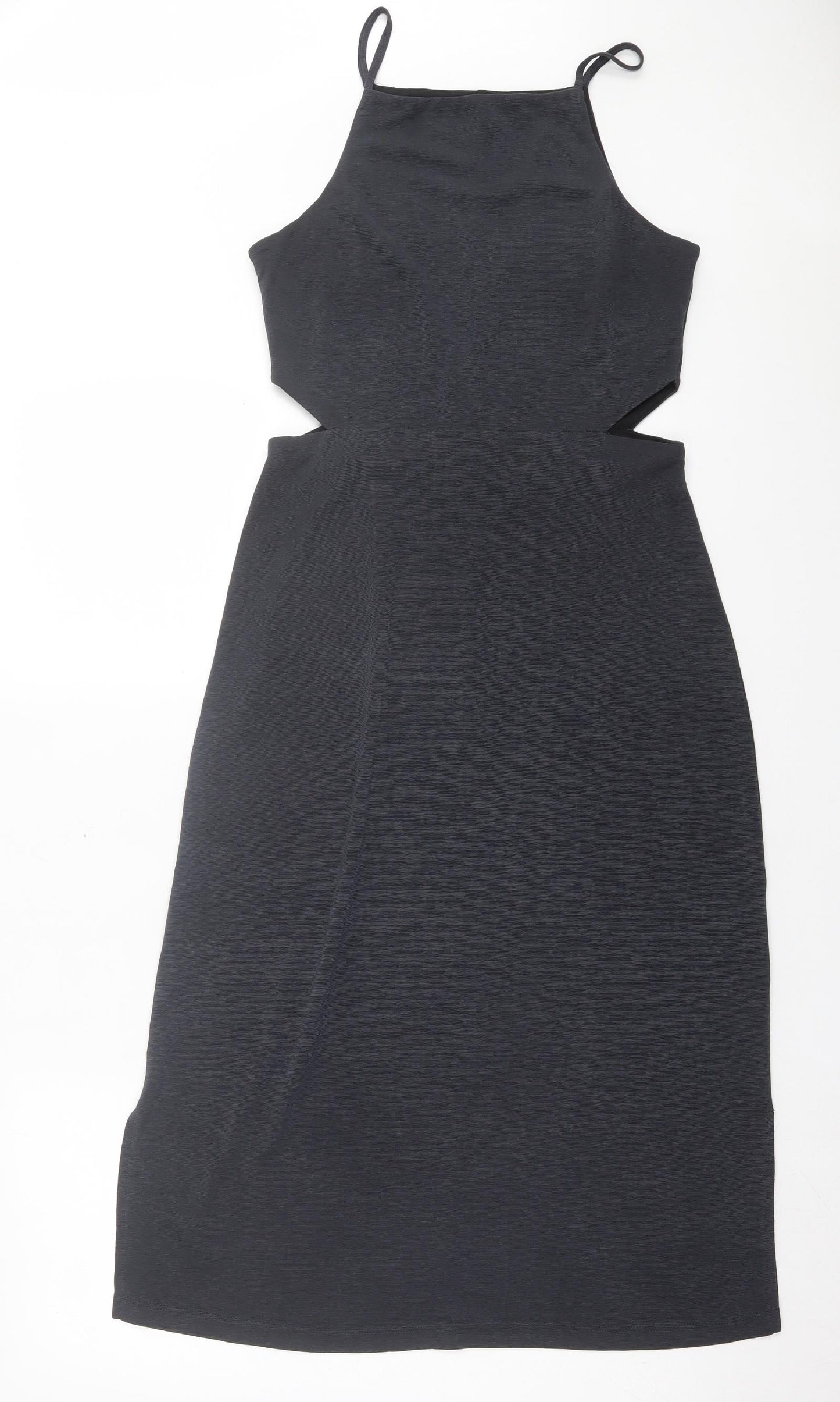 Topshop Womens Grey Polyester A-Line Size 8 Square Neck Pullover