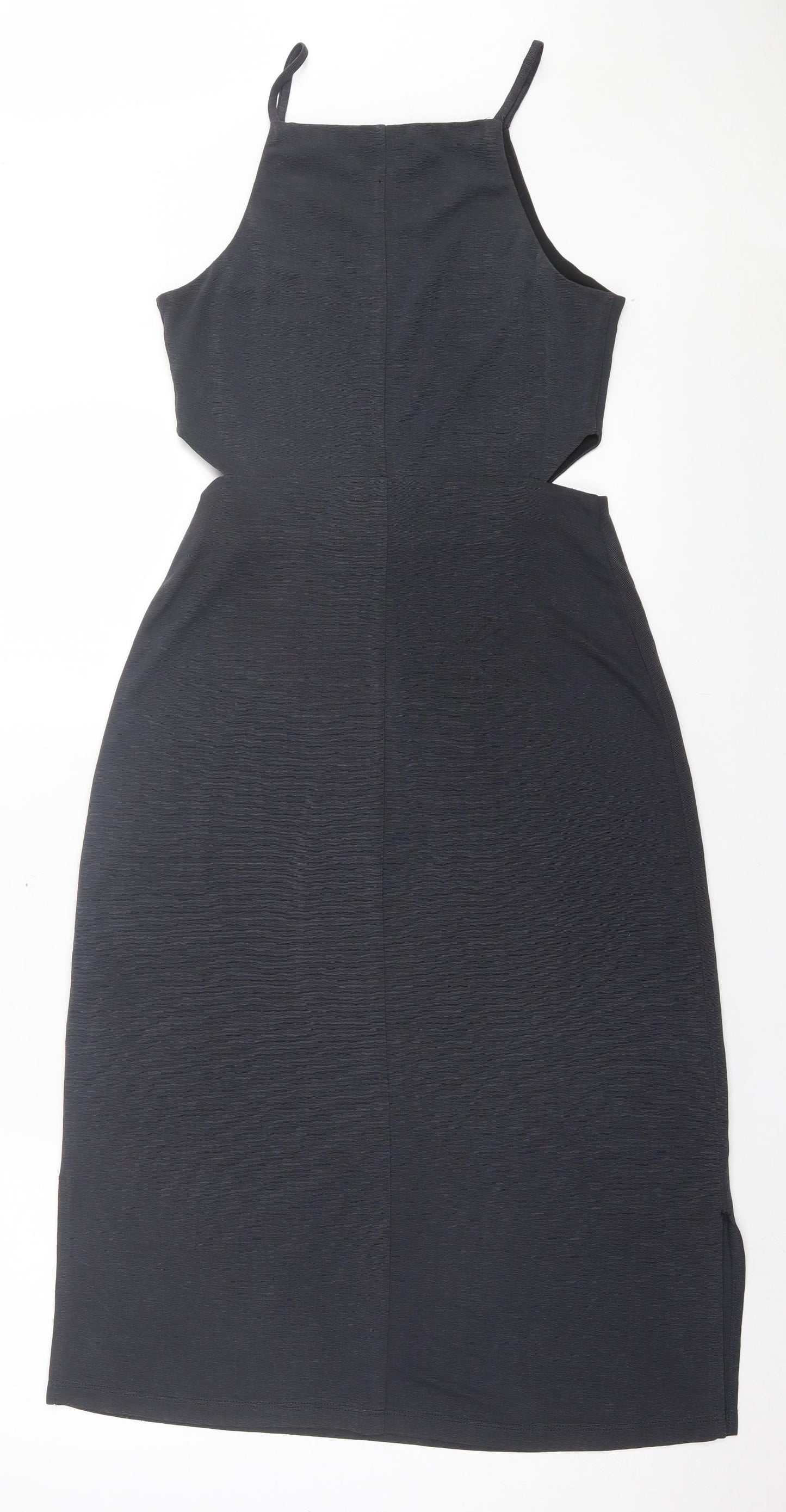 Topshop Womens Grey Polyester A-Line Size 8 Square Neck Pullover