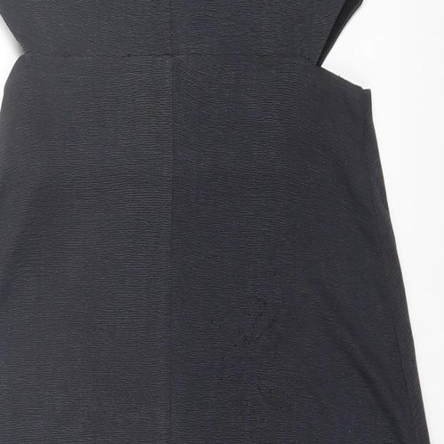 Topshop Womens Grey Polyester A-Line Size 8 Square Neck Pullover