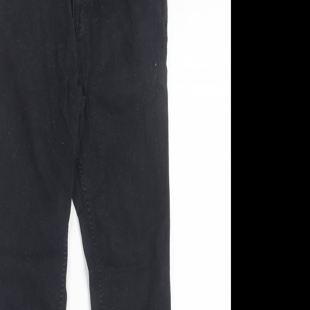 Denim & Co. Mens Black Cotton Straight Jeans Size 30 in L30 in Slim Button