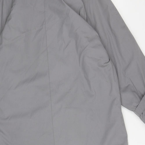 Preworn Womens Grey Trench Coat Coat Size M Button