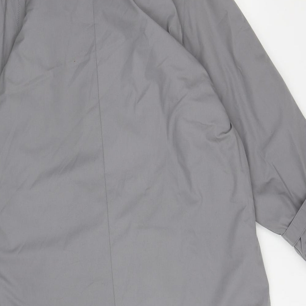 Preworn Womens Grey Trench Coat Coat Size M Button