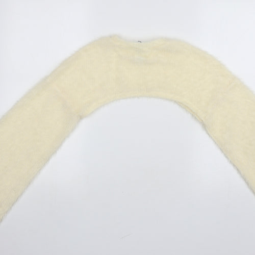 SheIn Womens Ivory Round Neck Polyester Shrug Jumper Size XS - Bodyless jumper