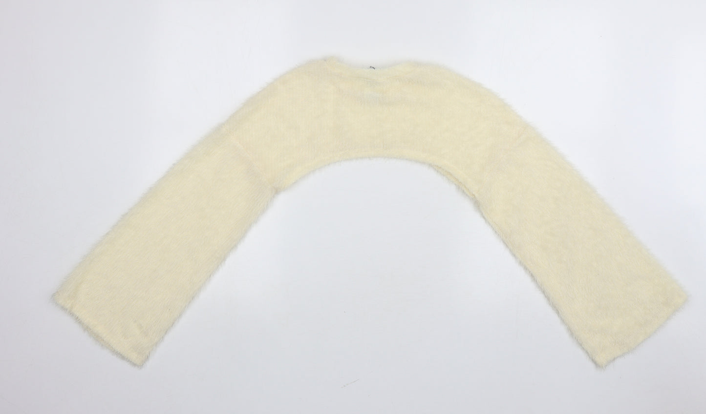 SheIn Womens Ivory Round Neck Polyester Shrug Jumper Size XS - Bodyless jumper