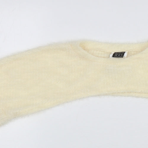 SheIn Womens Ivory Round Neck Polyester Shrug Jumper Size XS - Bodyless jumper