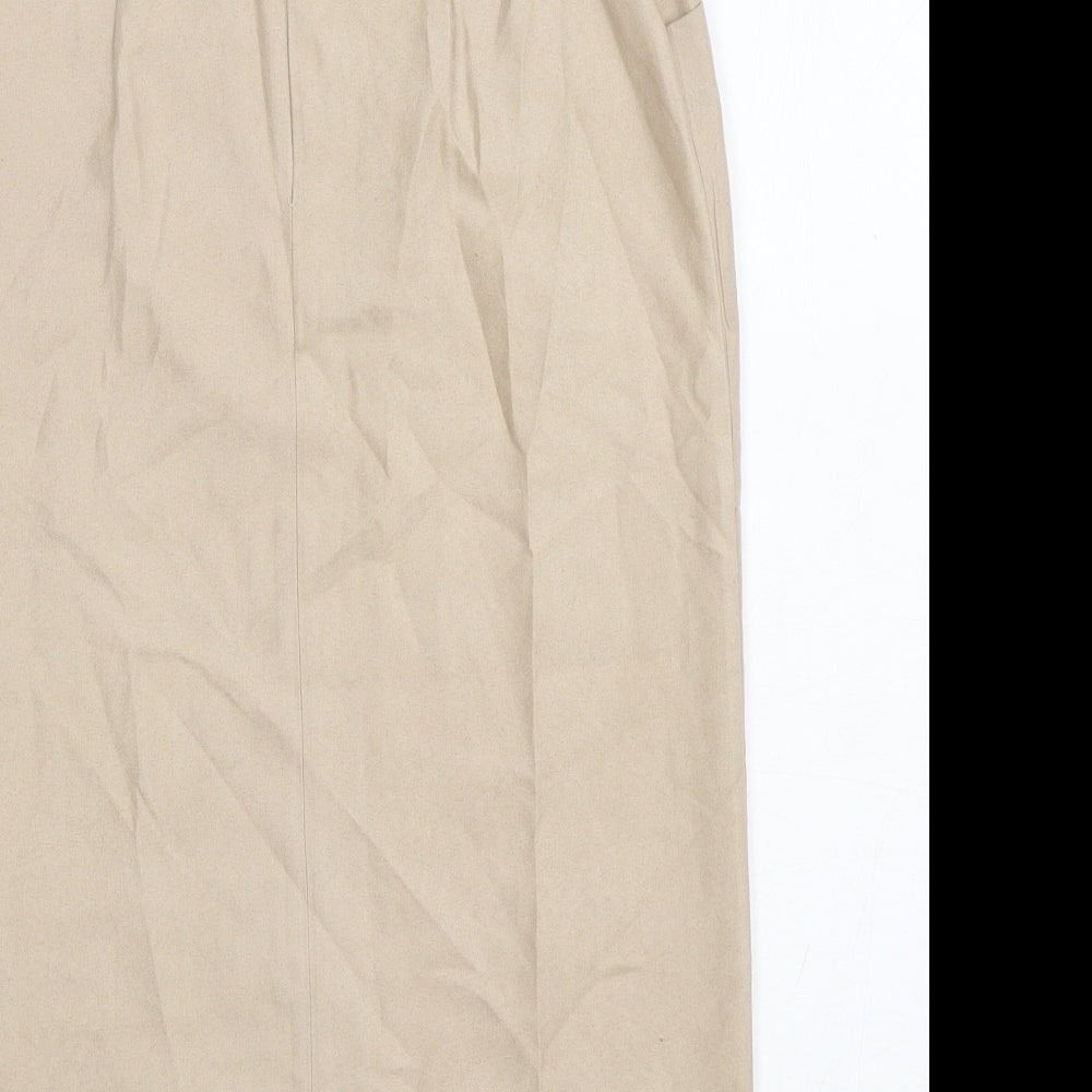 Primark Womens Beige Polyester Straight & Pencil Skirt Size 6 Zip