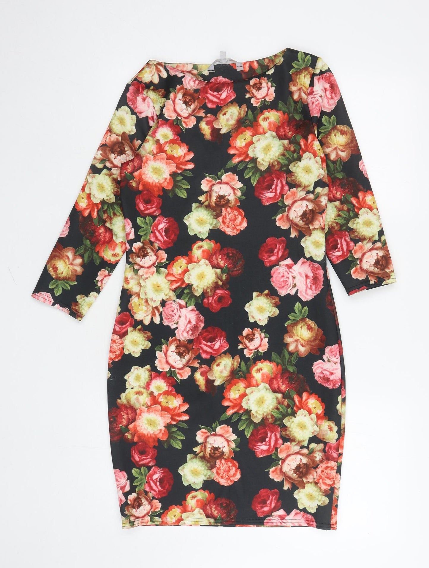 Red Herring Womens Multicoloured Floral Polyester Bodycon Size 8 Round Neck Pullover
