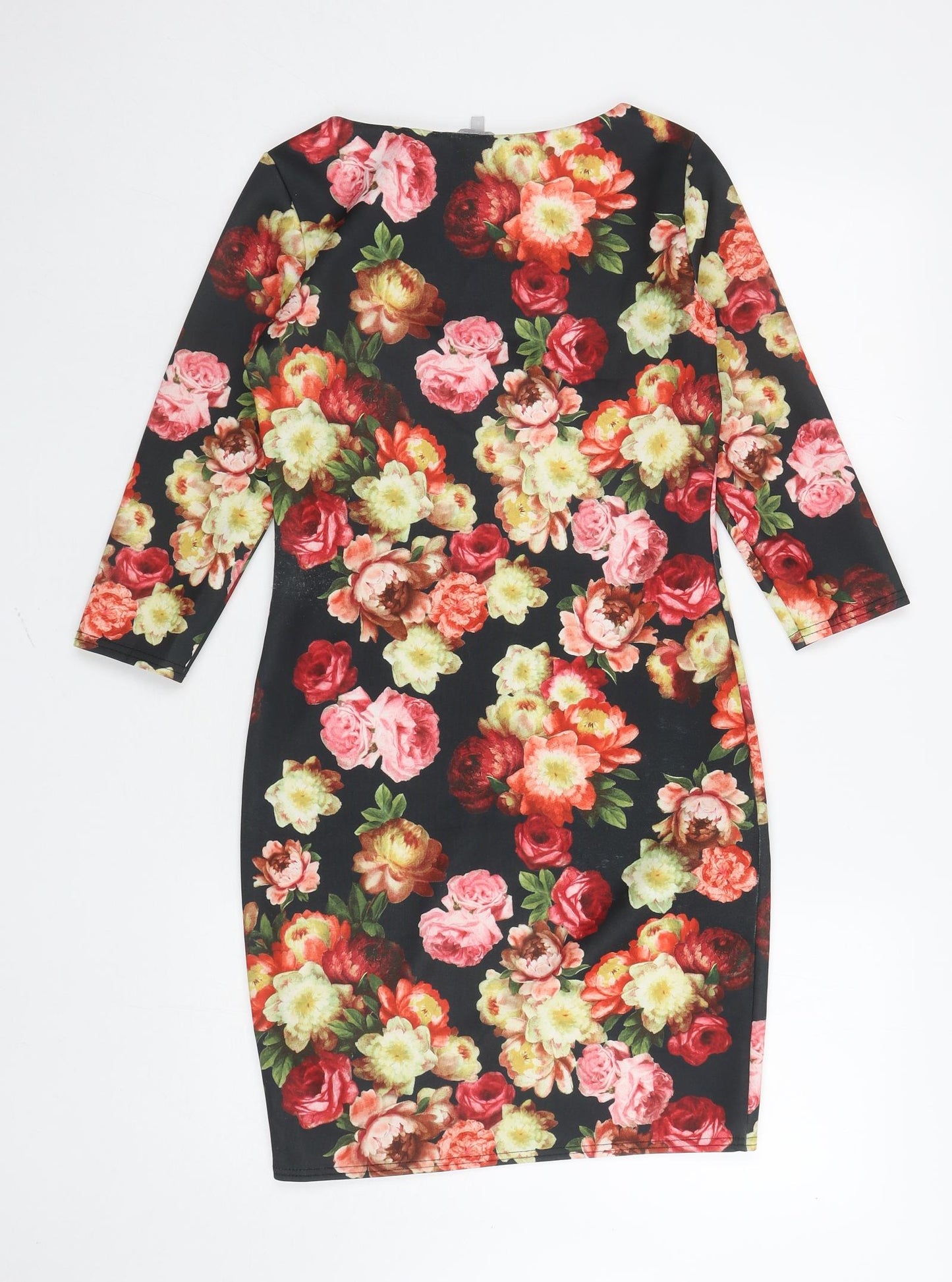 Red Herring Womens Multicoloured Floral Polyester Bodycon Size 8 Round Neck Pullover