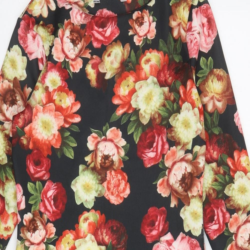 Red Herring Womens Multicoloured Floral Polyester Bodycon Size 8 Round Neck Pullover