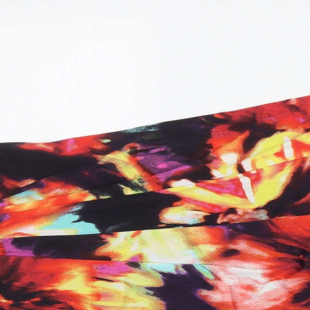 Roman Womens Multicoloured Tie Dye Polyester Maxi Size 10 V-Neck Pullover