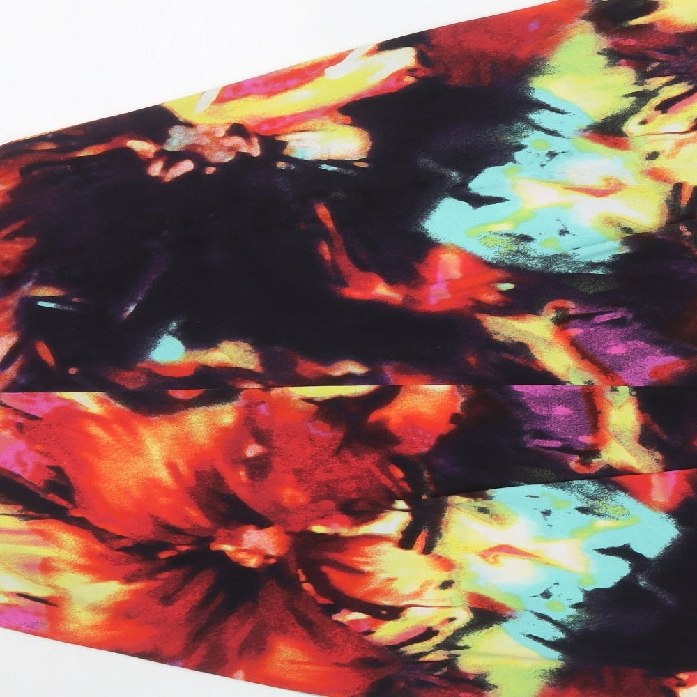 Roman Womens Multicoloured Tie Dye Polyester Maxi Size 10 V-Neck Pullover