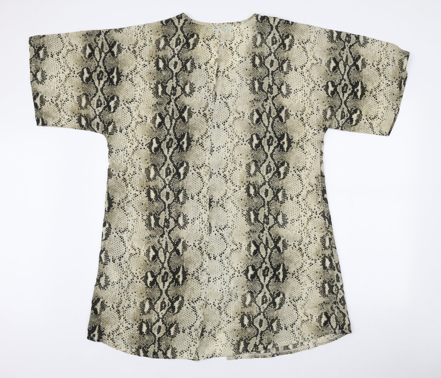 Blue Vanilla Womens Brown Animal Print Polyester Basic Button-Up Size 16 V-Neck