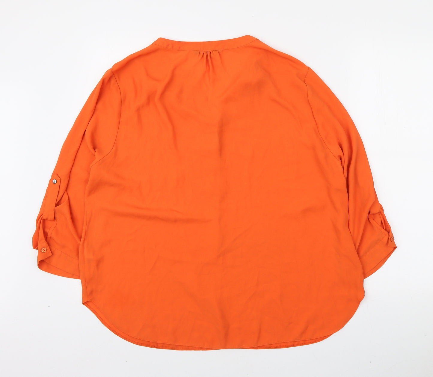Dorothy Perkins Womens Orange Polyester Basic Blouse Size 16 V-Neck