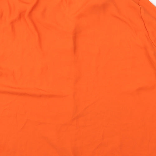 Dorothy Perkins Womens Orange Polyester Basic Blouse Size 16 V-Neck