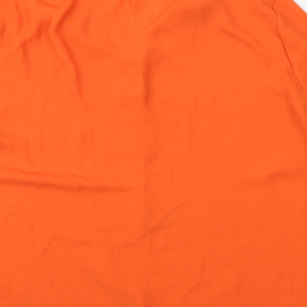 Dorothy Perkins Womens Orange Polyester Basic Blouse Size 16 V-Neck