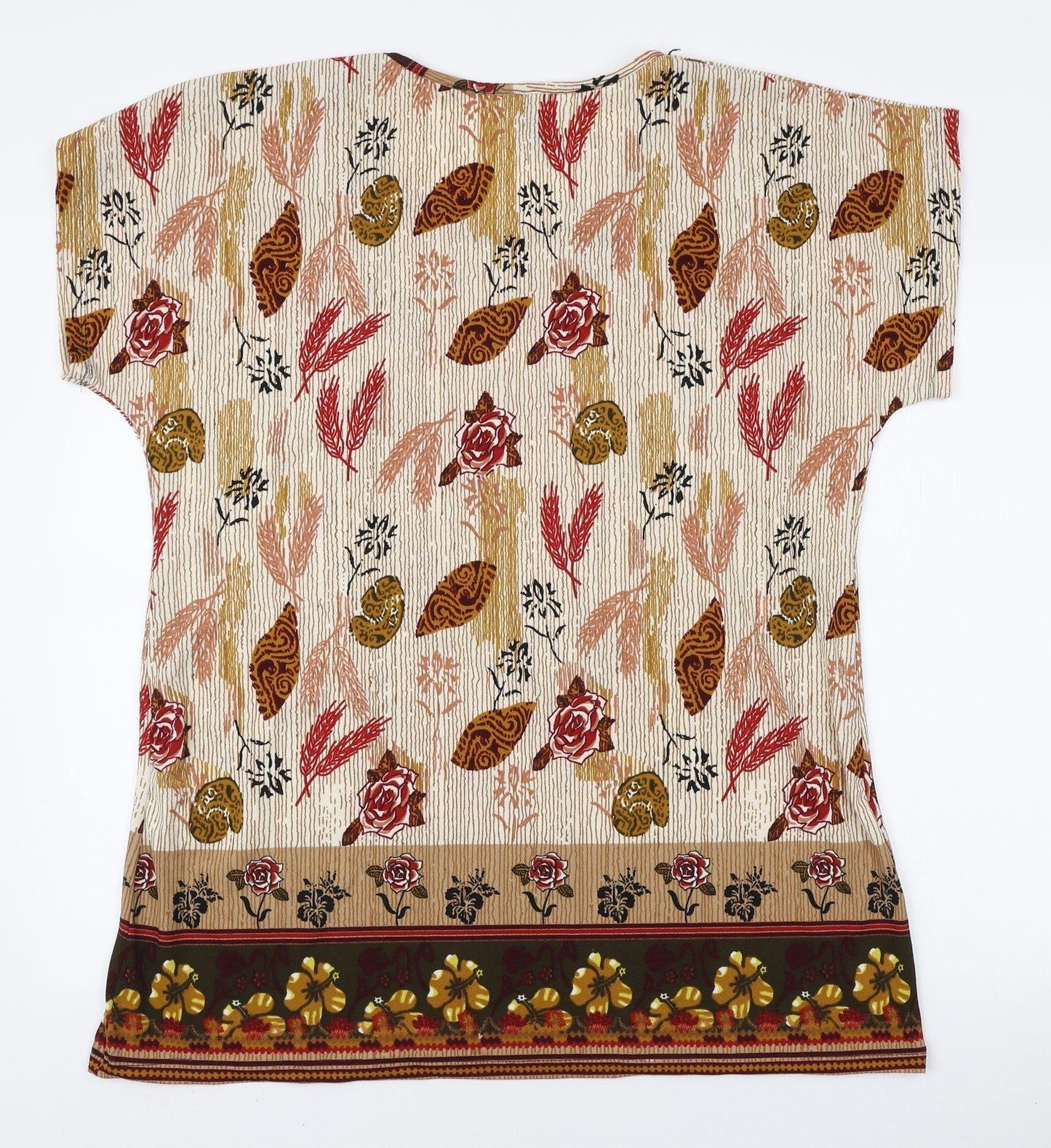 Yours Womens Multicoloured Floral Polyester Basic T-Shirt Size 20 Scoop Neck